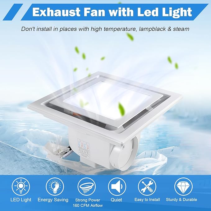 FEITON Square Bathroom Exhaust Fan - Image 3