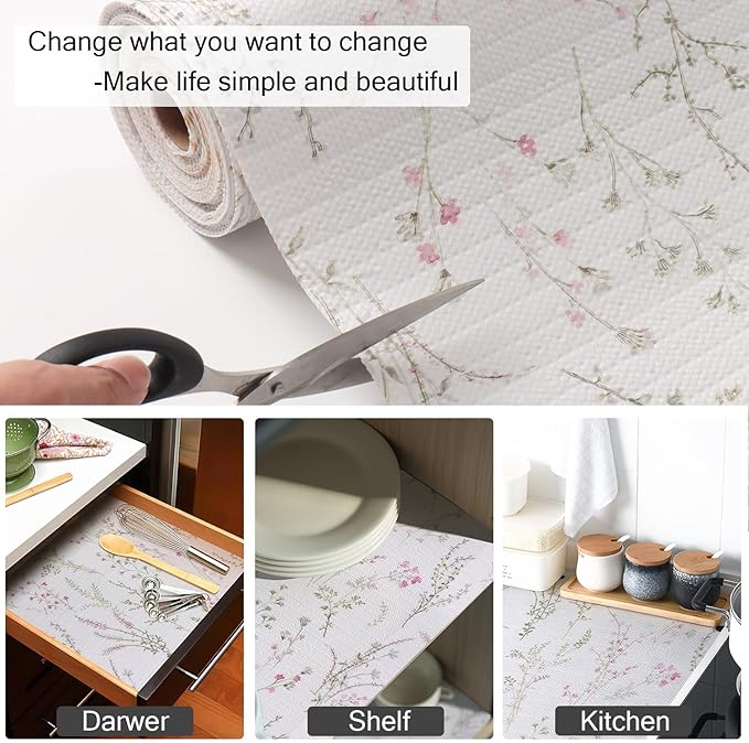 Floral Drawer and Shelf Liner for Cabinets 16IN x 20FT, Non-Adhesive and Strong - Image 5