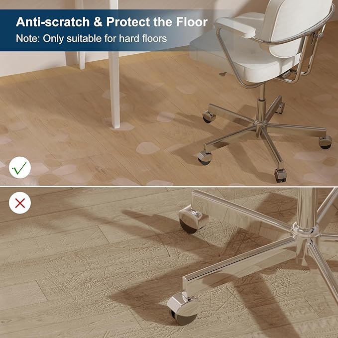 Clear Area Mat for Hard Floors, Pebble Patterned Waterproof Rug Protector for - Image 4