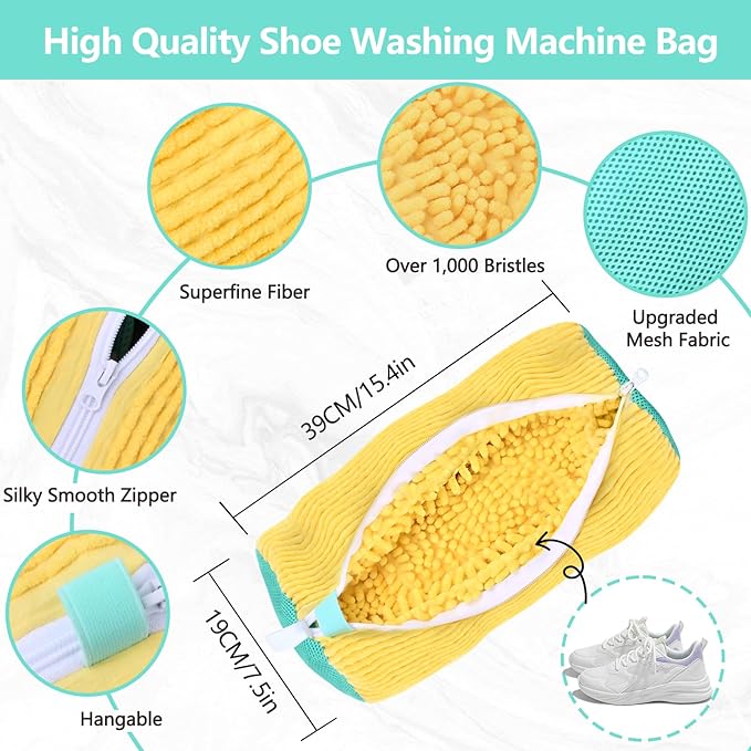 Shoe Washing Machine Bag, Shoe Cleaning Bag, Reusable Laundry Shoes Bag - Image 2