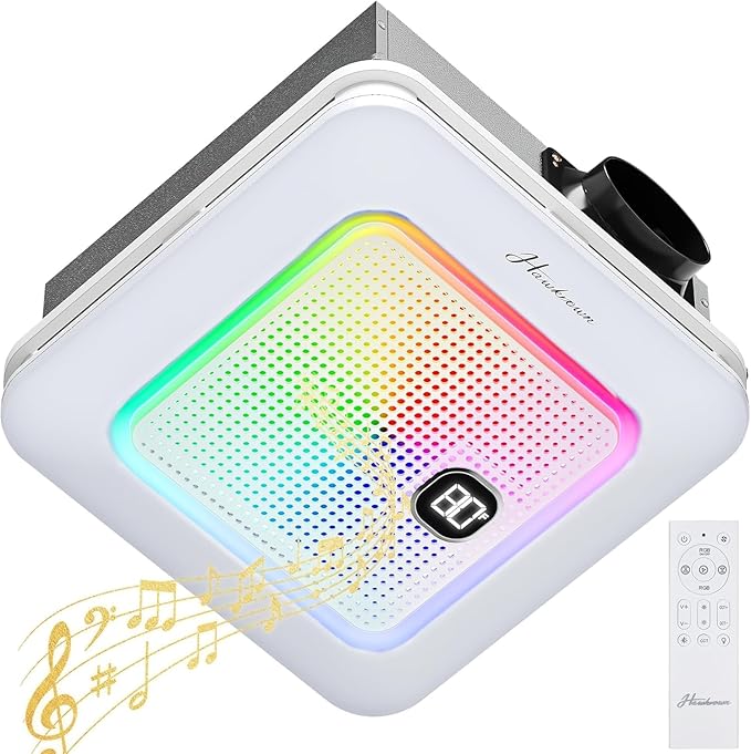 Bathroom Exhaust Fan with Bluetooth Speaker, 230 CFM 1.0 Sone Bathroom Exhaust by FocusonKitchenBathroom