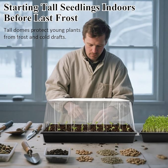 1020 Trays with Tall 7.3'' Dome, Heavy Duty 1020 Seed Trays and Flats with Lid - Image 3