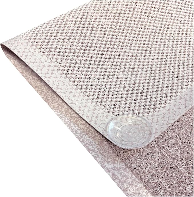 Non Slip with Suction Cups Loofah Bathmat 27"x15" & 29.5"X16.9", PVC Loofah - Image 7