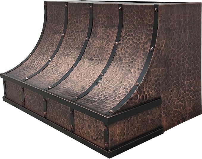 CT Copper Tailor Sloped Copper Vent Hood Wall Mount, 610 CFM Exhaust Fan - Image 3