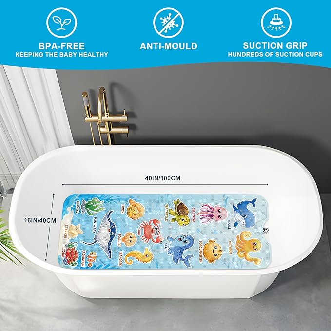 XIYUNTE Baby Bath Mat for Tub Non Slip Kids Bath Mat - Image 2