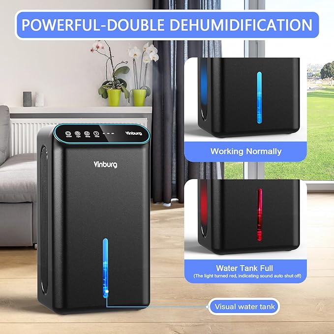 Dehumidifier for Basement Quiet Dehumidifiers for Home, Auto Shut-Off, Sleep - Image 5