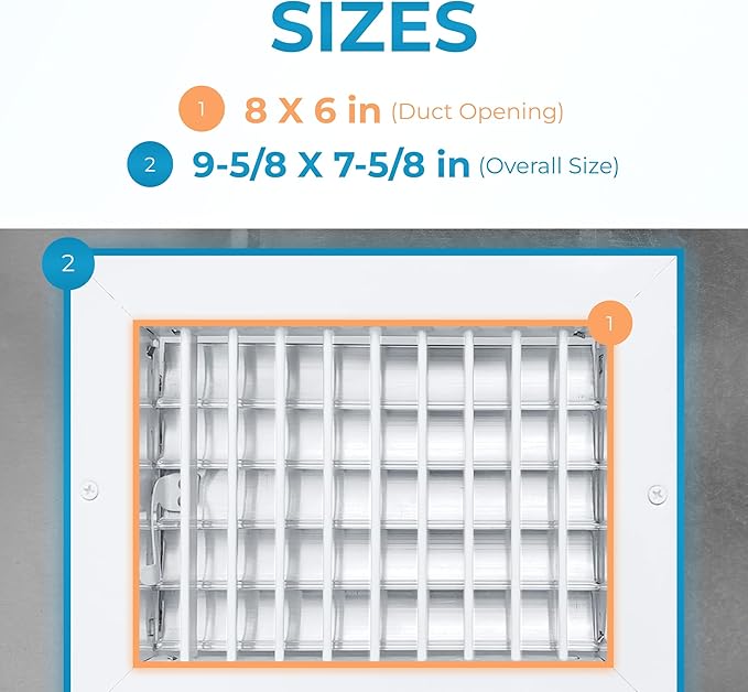Aluminum 8 x 6 Inch Air Vent Covers - Image 3