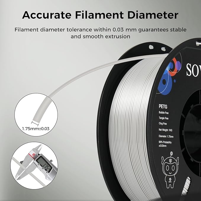 Sovol 3D Printer PETG Filament 1.75mm 1KG, High Precision, Strong Toughness - Image 6