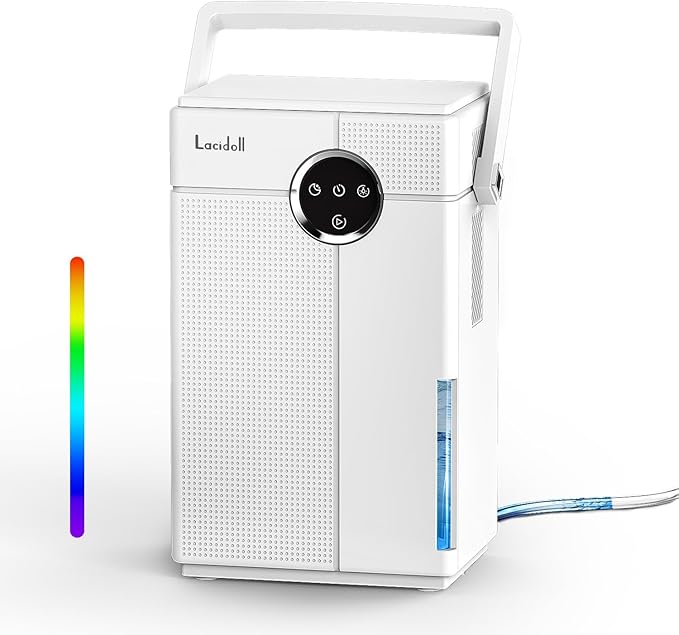 Small Dehumidifier with Drain Hose, 118oz Portable Dehumidifier by Bigcapacitybigpeaceofmind