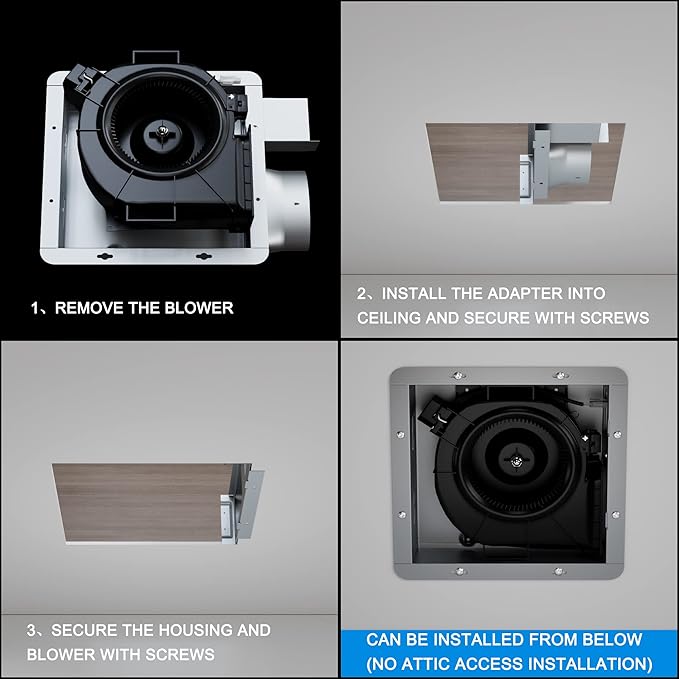 Tech Drive Bathroom fan 50-80-100 CFM DC Energy-Saving Motor, Very Quiet - Image 5