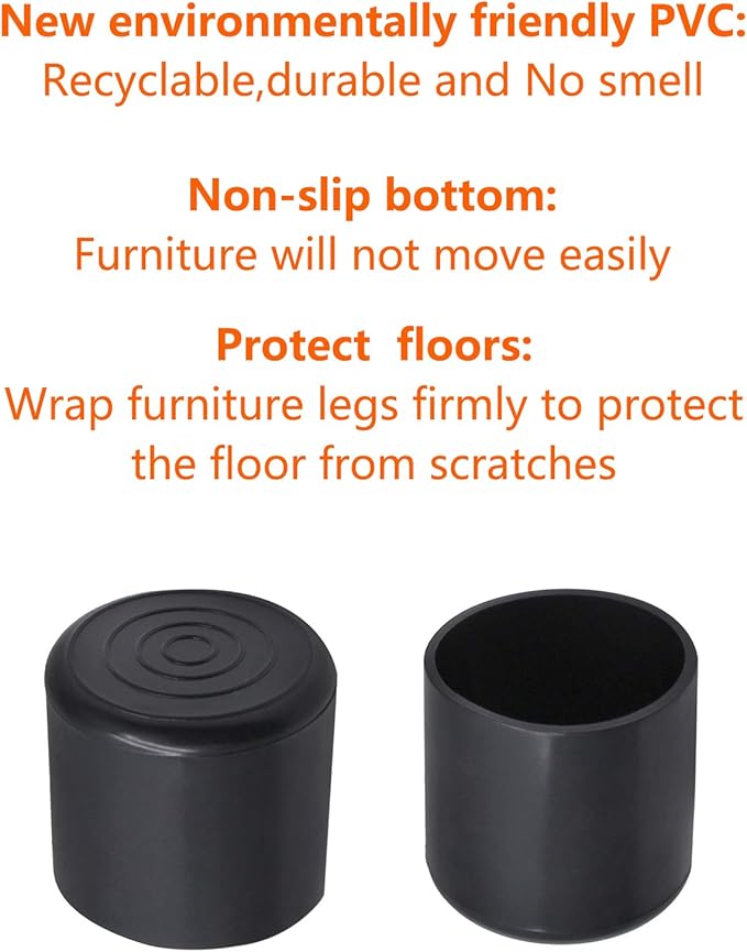 20Pcs Round Rubber Furniture Leg Caps 1"/25mm Vinyl Flexible Chair Leg Floor - Image 4