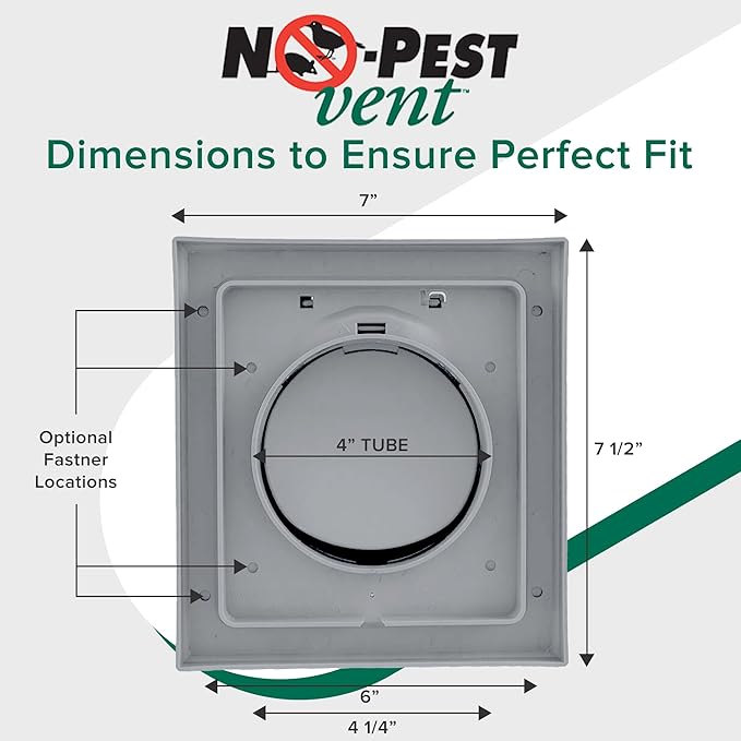 NO-PEST VENT, Exclusive Dual Door Dryer Vent Cover Outdoor 4 inch or Bathroom - Image 5