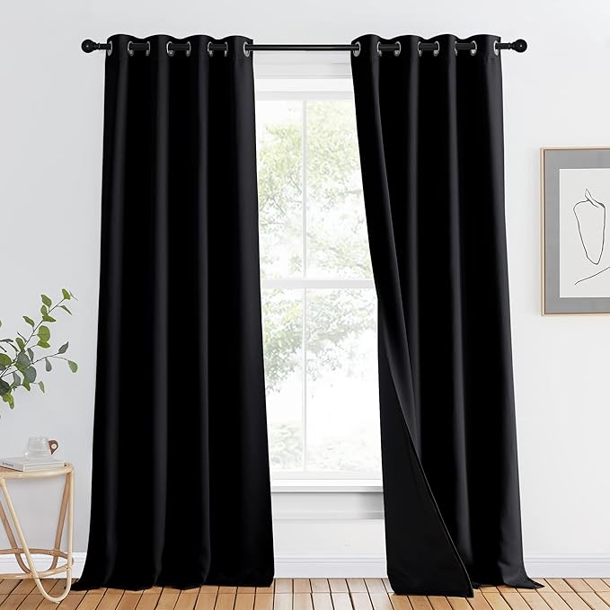 NICETOWN Cold Blocking Curtains, High-End Thermal Full Blackout Curtain 90 by NICETOWN
