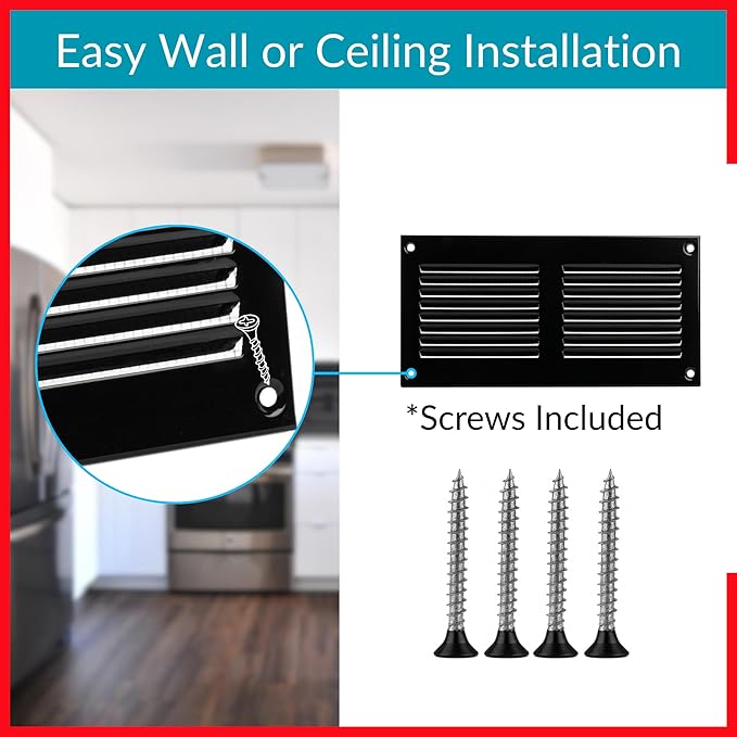 6x2 Vent Cover - Black HVAC Return Air Grille - Image 4