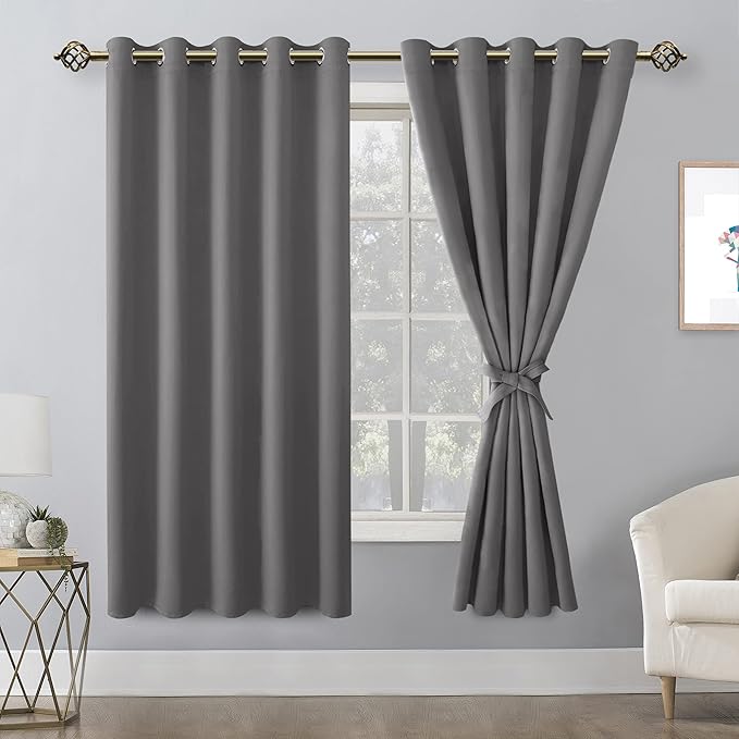 Hiasan Blackout Curtains for Bedroom, 60 x 63 Inches Length - Image 2