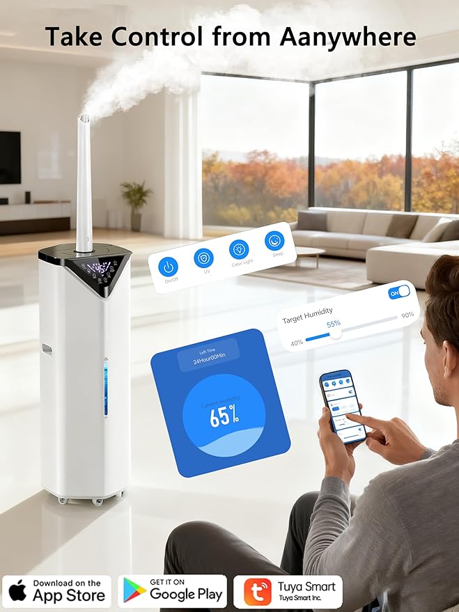 5Gal Smart Humidifier Large Room up to 2800ft², APP & Remote Control, 180° Auto - Image 2