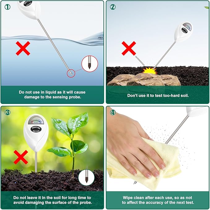 SZHLUX Soil Moisture Meter, Plant Water Monitor, Soil Hygrometer Sensor - Image 4