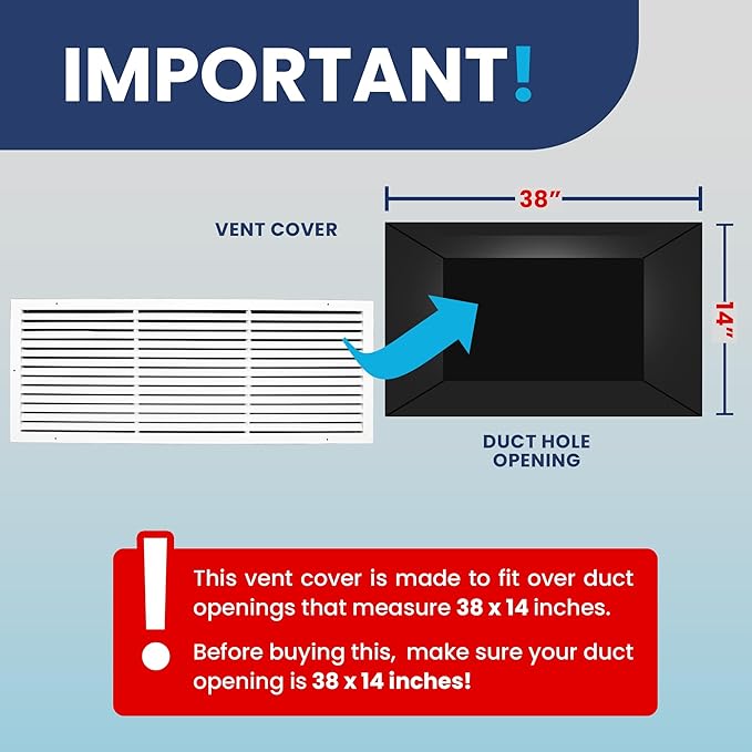 38x14 Inch Air Return Vent Cover Decorative – Premium Aluminum AC Vent Cover - Image 4