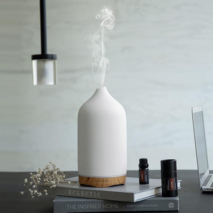 VIVITEST Aromatherapy Diffuser, 250ML Ceramic Ultrasonic Essential Oil Diffuser - Image 6