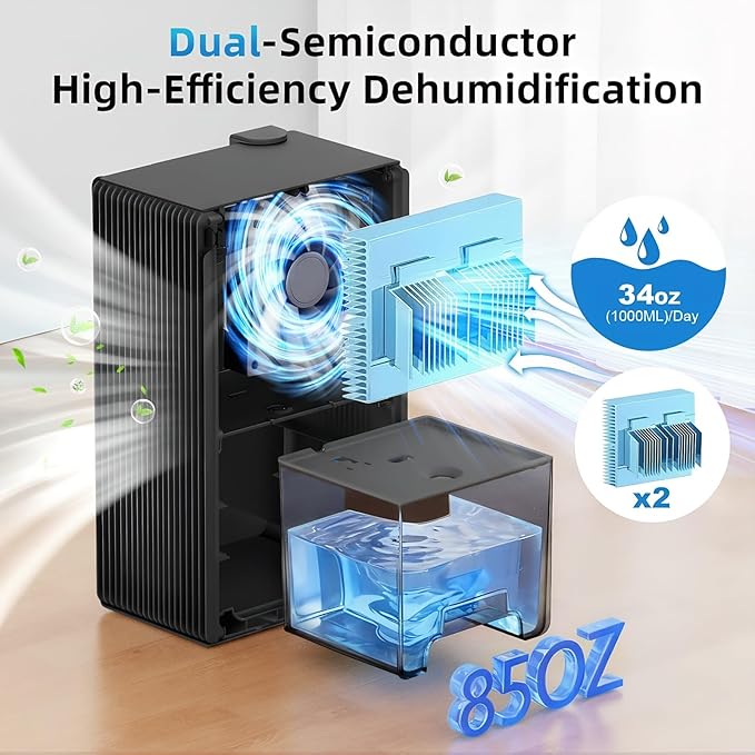 Dehumidifier for Home Small Dehumidifiers for Basement, Auto Shut-Off, Sleep - Image 2