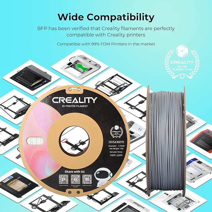 Creality PLA Matte 3D Printer Filament 1.75mm, Matte PLA 1kg Spool, Dimensional - Image 4