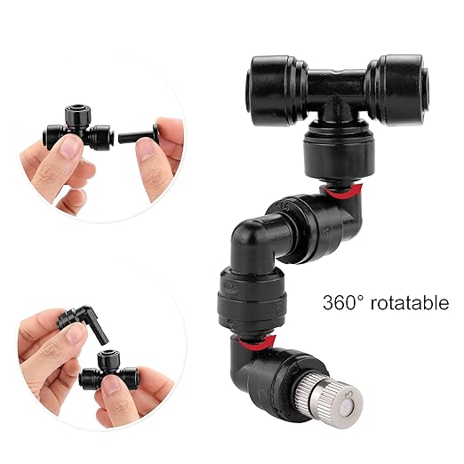 CozyCabin 360° Adjustable Mist Cooling System Nozzles Water Sprayers Connectors - Image 2