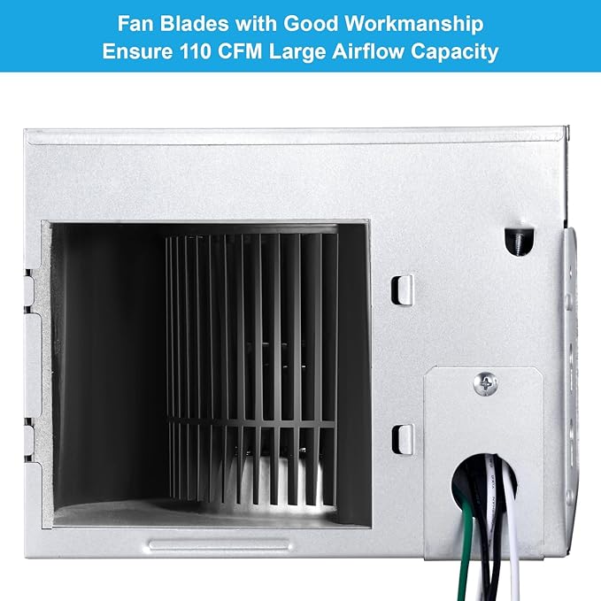 Bathroom Exhaust Fan with Light 110 CFM Quiet 6500K 800LM Household Ventilation - Image 6