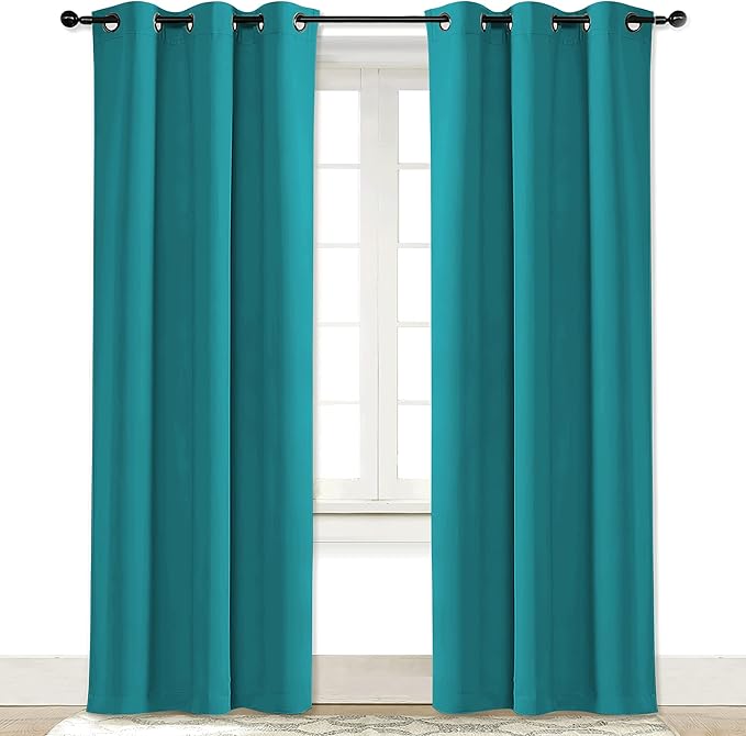 NICETOWN Curtain Blackout Drape Panel, Single Panel, 34 x 84 inch, Peacock Blue by NICETOWN
