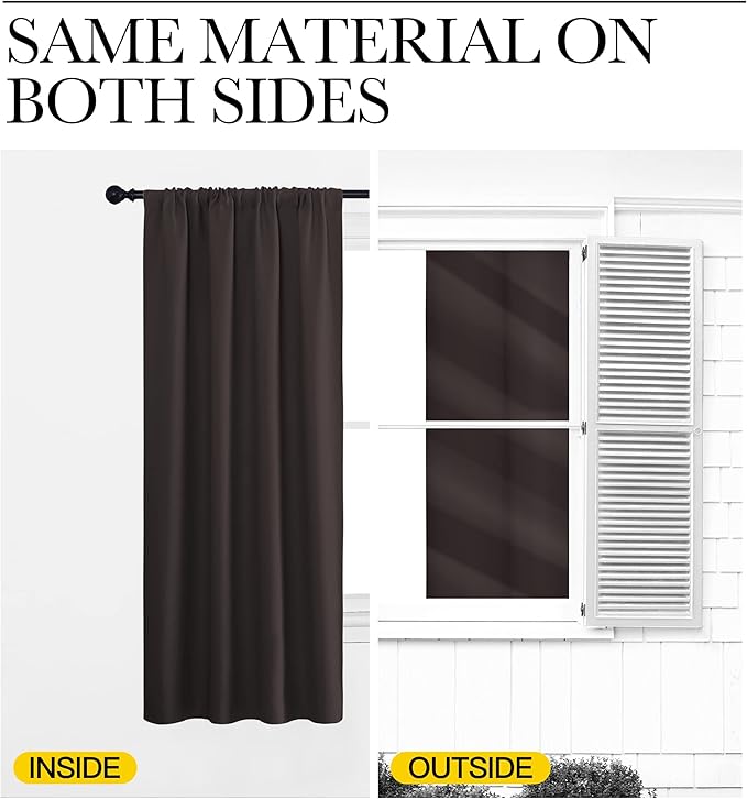 NICETOWN RV Blackout Curtains for Camper Windows, Toffee Brown, Short Blackout - Image 5