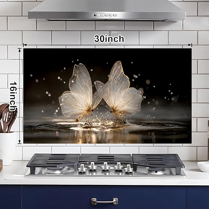 NYZE Kitchen Backsplash Stickers Waterproof Stove Backsplash Protector - Image 2
