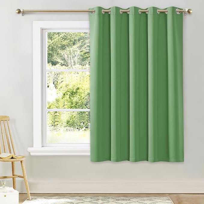 NICETOWN Bedroom Window Blackout Curtain Panel, Forest Green, 1 Panel, 70 x 63 by NICETOWN