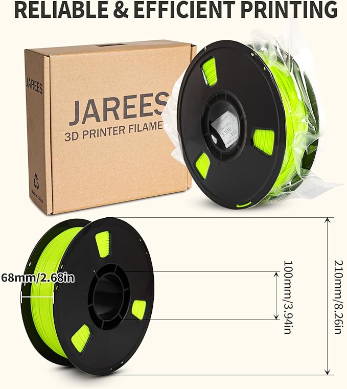 PLA Filament 1.75mm Sun Glare Lime Green 1KG, Clog-Free 3D Printer Filament - Image 7