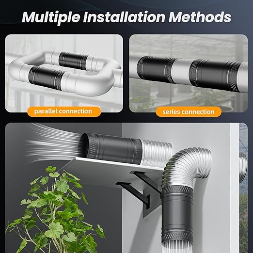 4 Inch Inline Fan with Remote, 2Way 6 Speed Inline Duct Fans High-Efficiency - Image 7