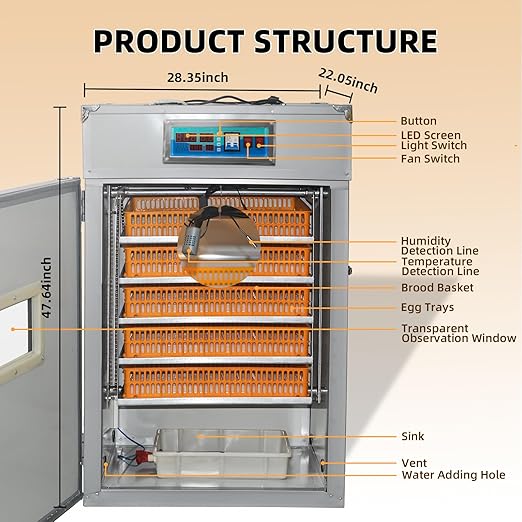 XKV 440 Egg Incubator with Automatic Egg Turning, Temperature Control and - Image 5