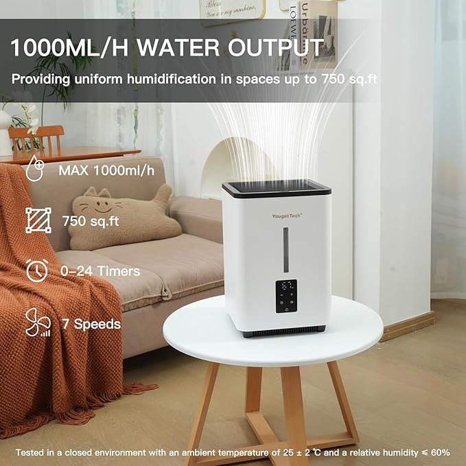 Evaporative Humidifiers for Bedroom Large Room|1.55Gallons|20W evaporative cool - Image 6