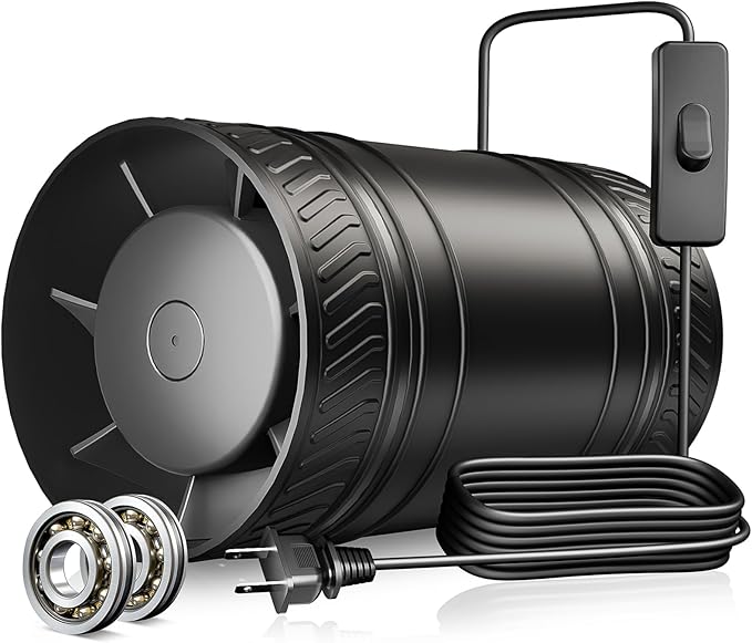 4 Inch Inline Fan with Switch, Upgraded Inline Duct Fans High-Efficiency by ONVEAN