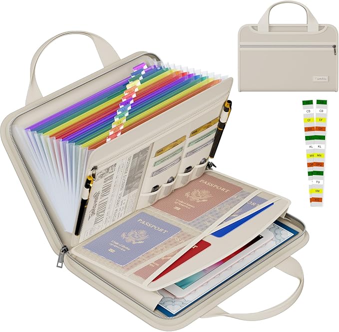 Waterproof Fireproof Accordion File Organizer by Tamfile