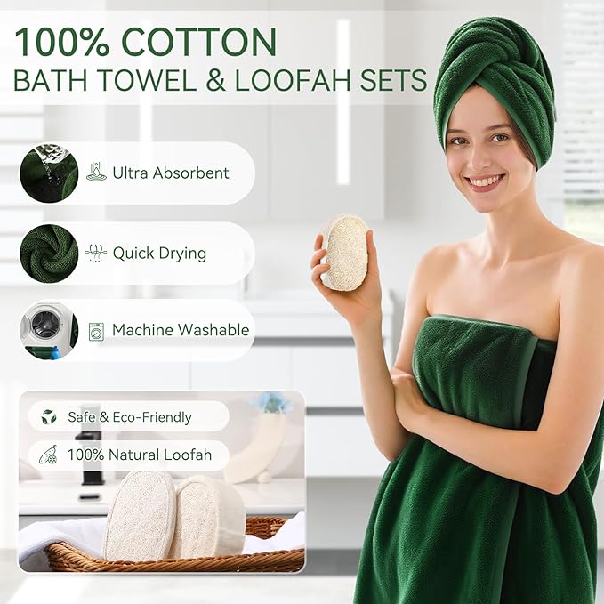 Green Bathroom Set, Dark Green Bathroom Accessories Set - Image 5