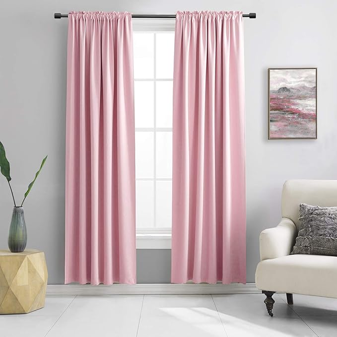DONREN Pink Blackout Drapes for Girls Room by DONREN
