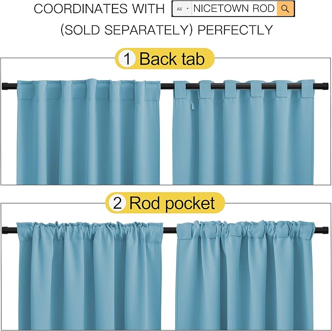 NICETOWN Window Treatment Blackout Curtains and Draperies - Image 4