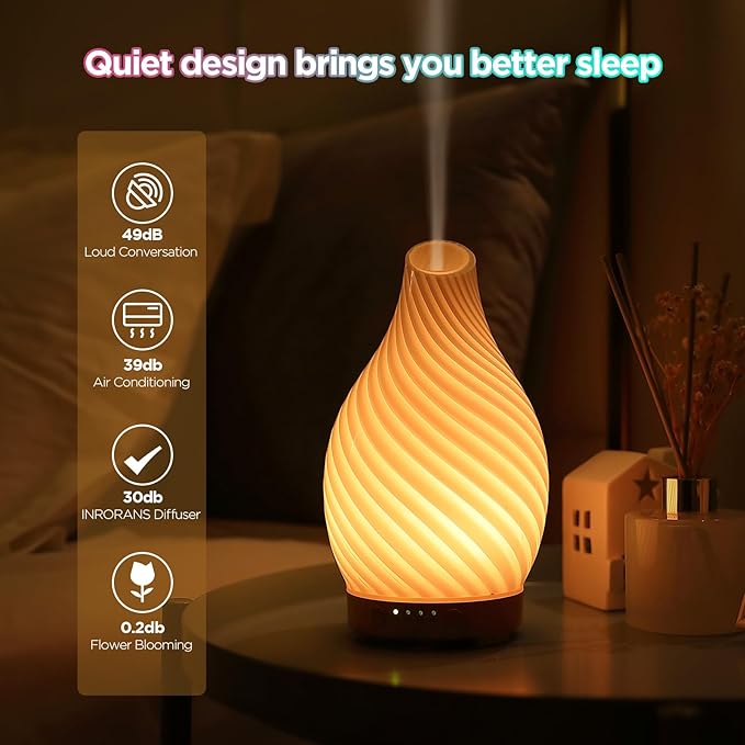 Art Glass Essential Oil Diffuser - 160ml Ultrasonic Cool Mist Scent Aroma - Image 3