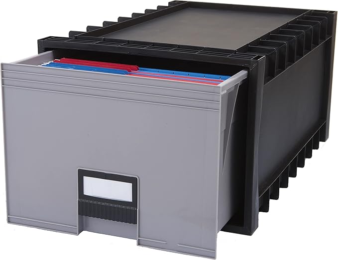 Storex Plastic Archive Storage Box, Letter/Legal Size, 24-Inch Drawer by Storex