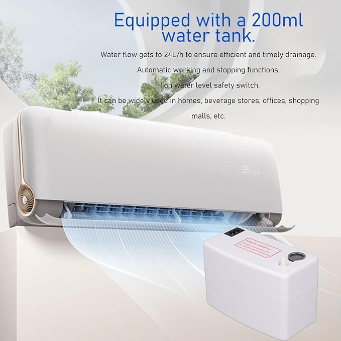Condensate Pump, US 110V 60HZ Low Noise 200ml Water Tank Safety Switch HVAC - Image 3
