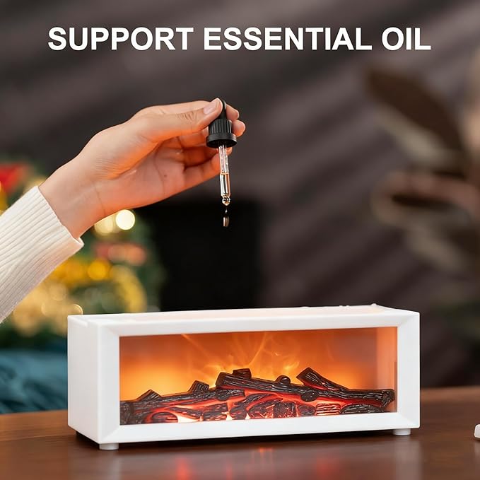 Fireplace Aroma Essential Oil Diffuser, 150ml Ultrasonic Humidifier, Scent - Image 3