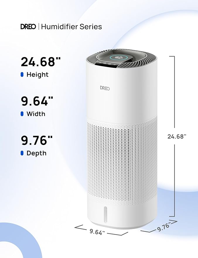 DREO Smart Evaporative Humidifier Large Room up to 1000ft², 800ml/h High Output - Image 8