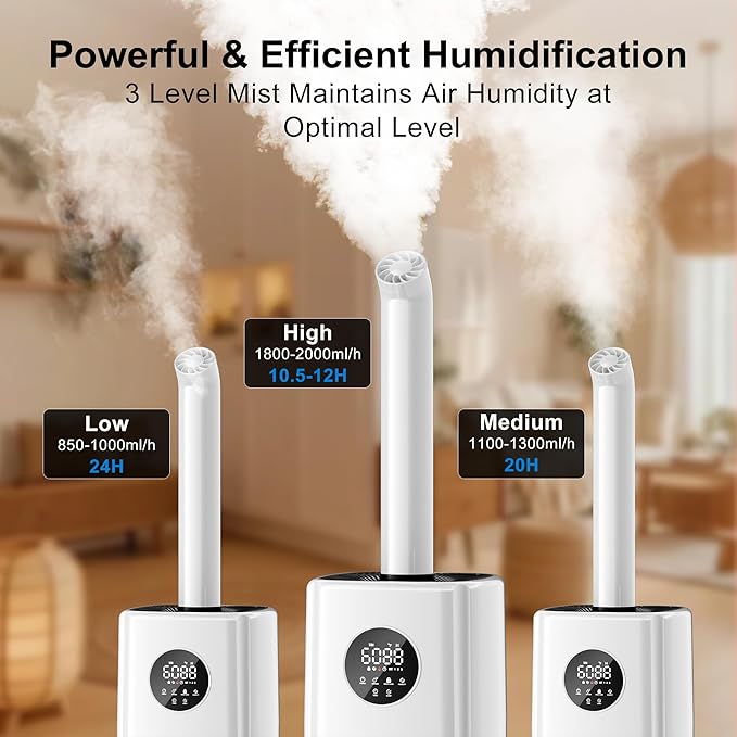 Uthfy 5.5Gal/21L Humidifier for Large Room 3000sq.ft, 2000ml/h Dual 360° - Image 4