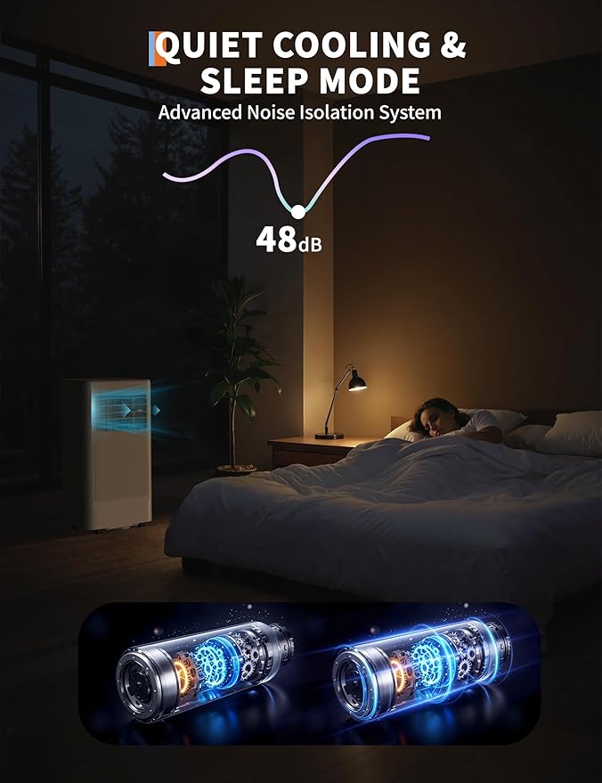 8000 BTU Portable Air Conditioner 3-in-1 Cooling AC Portable Air Conditioner - Image 3