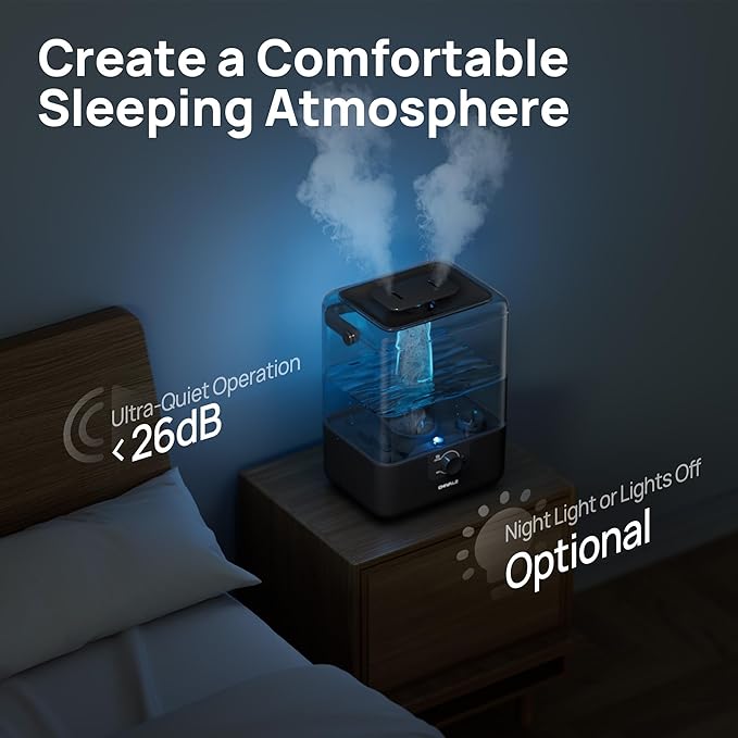 CHIVALZ 6L Humidifiers for Bedroom Large Room Home, Cool Mist Top Fill - Image 4