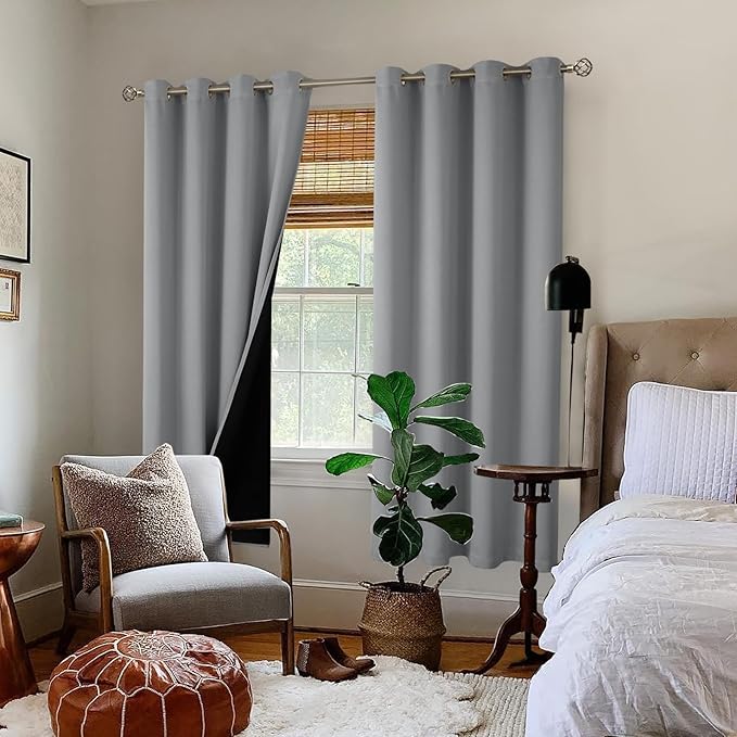 BGment Thermal Insulated 100% Blackout Curtains 72 Inch Length 2 Panels - Image 2