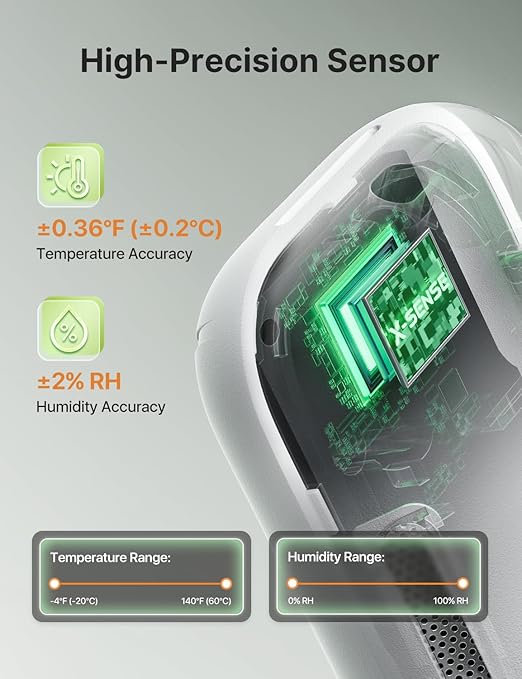X-Sense 2.0 Indoor WiFi Hygrometer Thermometer, Hygrometer Indoor Humidity - Image 2